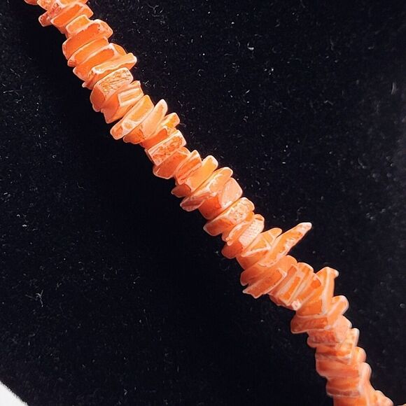Vintage Orange Puka Shell Style Choker Collar Necklace 17in - Picture 1 of 4